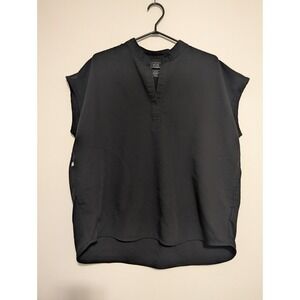 Figs Scrub Top Womens Large Rafaela Oversized Technical Collection Black Nurse